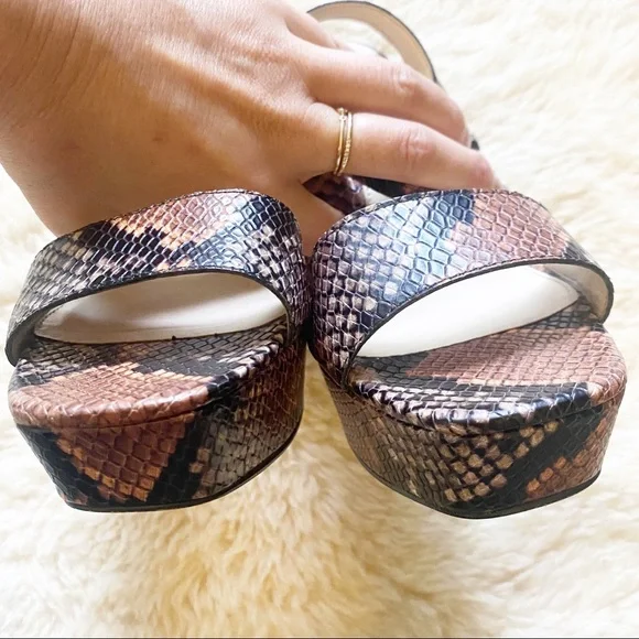 Vince Camuto Chastin Platform Snake Sandals Brown - Size 8.5 - Picture 10 of 10